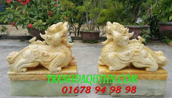 Tỳ hưu đá cẩm thạch vàng 